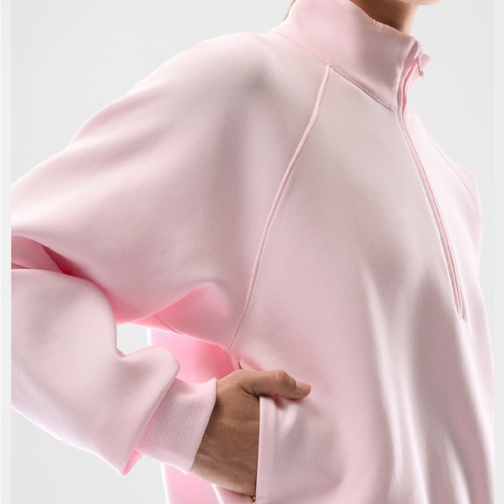 Aritzia Women's Pink Half-Zip Sweater AfterFX™ Dash 1/2 Zip Sweater - Picture 5 of 8